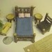 8 piece Set Rustic Miniature Dollhouse Furniture Set Half inch Scale Bed Table Chair