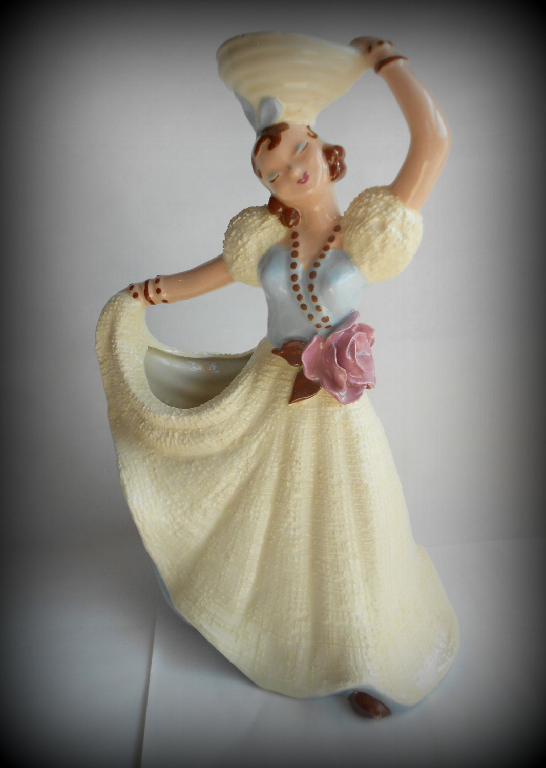 Vintage HEDI SCHOOP Girl With Basket Collectible Vase Planter