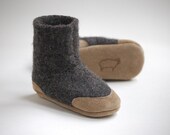 Lambswool Slippers from Upcycled Sweater, Size 12-18 months... Lamb to School