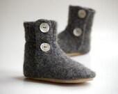 After Midnight... Wool Baby and Toddler Slippers from Upcycled Lambswool Sweater