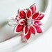 Poinsettia Ring - Pretty Poinsettia Holiday Ring - Ruby