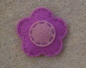 Orchid and Light Purple Flower Wool Felt Hair Clip