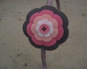 NEW -  Layered Flower Slate Headband Wool Felt