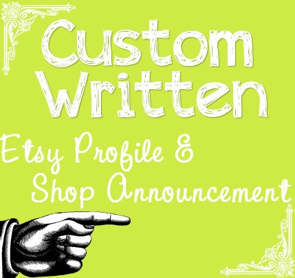 Etsy Profile and Shop Announcement- SEO Dense - Relevancy and Keywords for Your Handmade Business  xxx