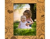 5 x 7 Engraved Frame with Hearts