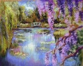 Monet French Water Garden Archival 5 in. x 7 in. Print from Original Painting