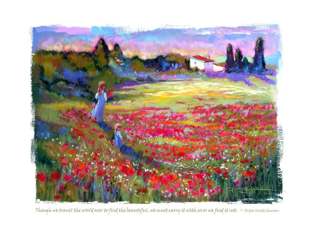 Poppies Provence France Impressionist Art Custom Print Poster