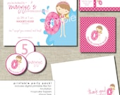 princess swim party printable party package (including invitation)