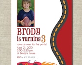 race car birthday party invitation