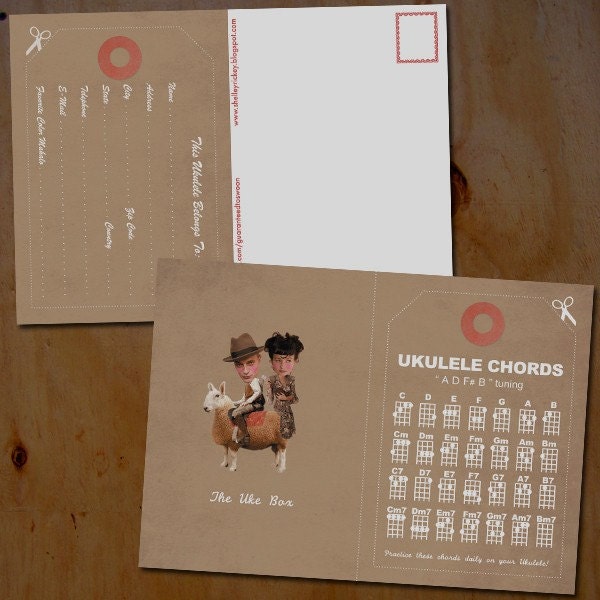 A Beautiful Set of Ukulele Cards and Tags
