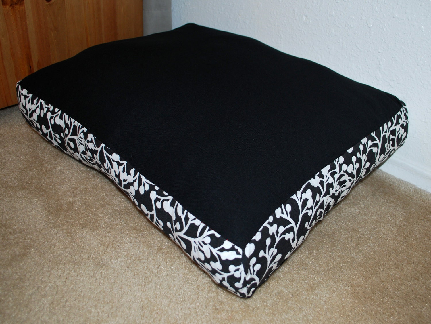 Black and White Mod Trees Pet Bed