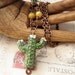 Lampwork Cactus and Copper Wirework Necklace