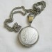Vintage Engraved Silver Tone Photo Locket Pendant Necklace