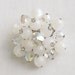 Vintage Rhinestone Tipped White Moonglow and Crystal Cluster Brooch or Pin