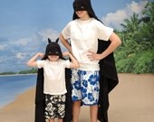 Handmade ADULT Black Mask Superhero Hooded bath towel