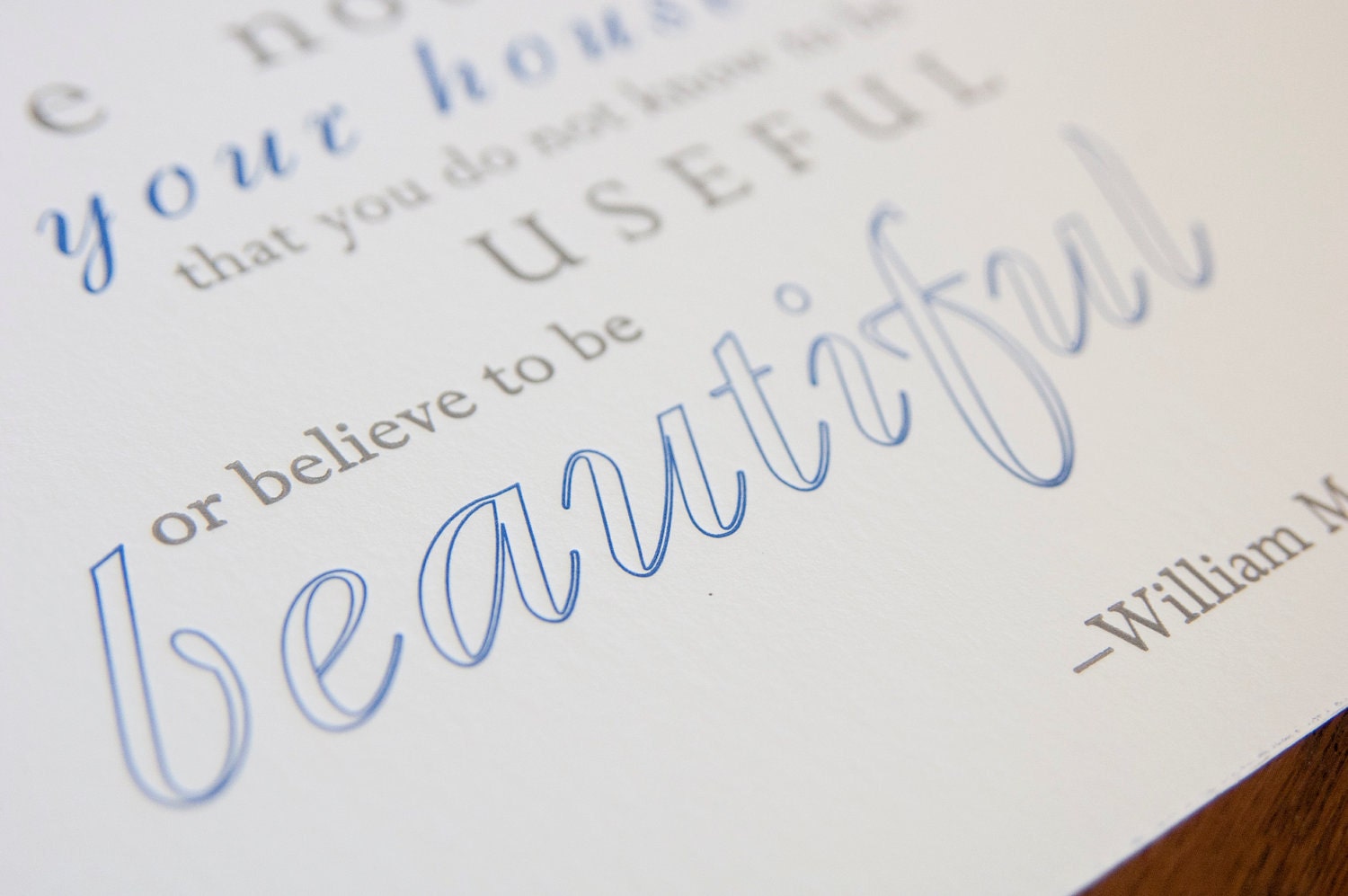 William Morris quote letterpress print (small)