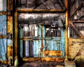 16x24 - Neglected Beauty, Abandoned Building, Surreal Fine Art, Detroit landscape, architectural color photography "Turquoise City"