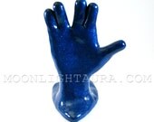 Shimmery and Shiny Star Trek Vulcan Live Long and Prosper Hand Sculpture - Made it to the Front Page of Etsy