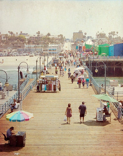 Santa Monica Photo, California Photography, Pier, Fpoe, Wall Decor, Shabby Chic, Summer, Beach -Pacific Park