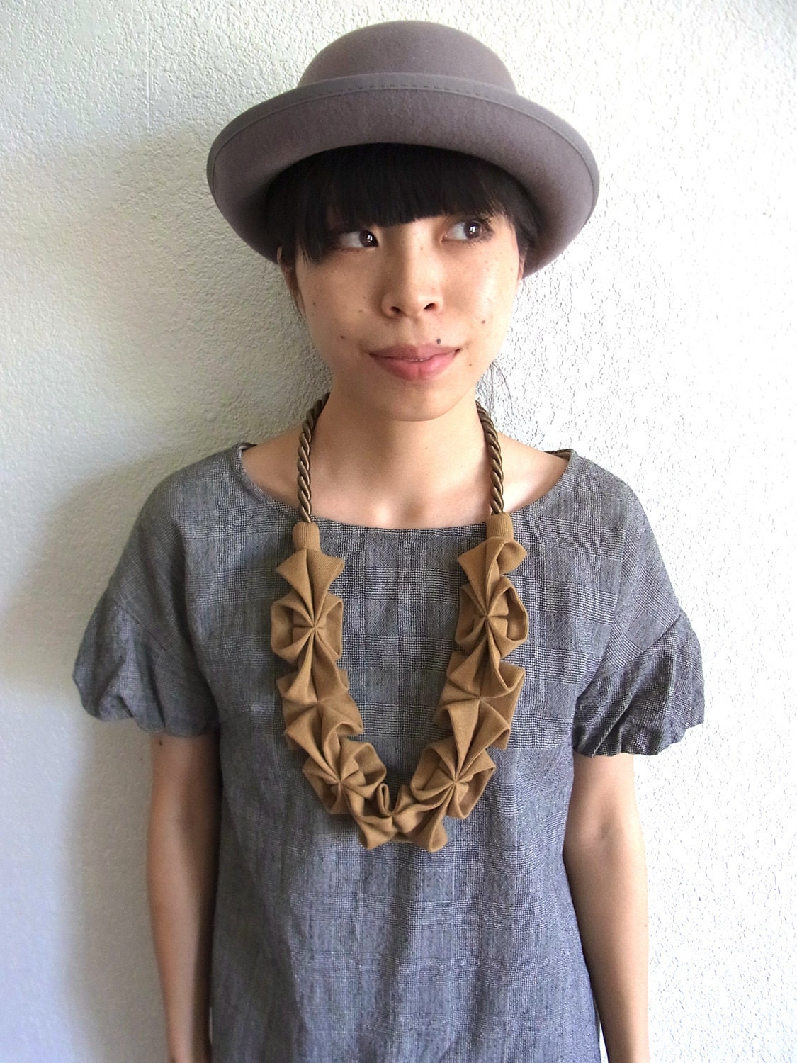 New Color -Origami Hana Rope Necklace - Cinnamon