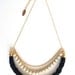 Crescent Moon Rope Necklace - Black