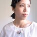 LAST ONE - Fabric  3 Jewel Necklace - B