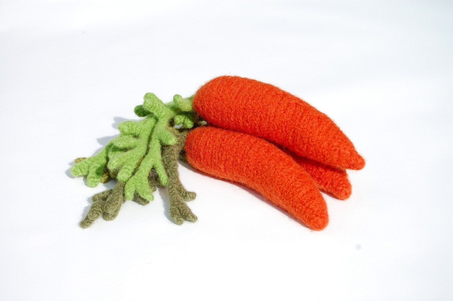 Harvest Carrot  Cat Toy - Hand Knit and Boil Felted with Organic Catnip VERY DURABLE