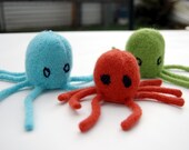 TWO Octopussies - Hand Knit Felted Wool Cat Toy with Organic Catnip
