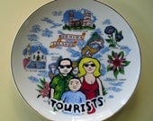 Tourist Family in Bermuda china plate