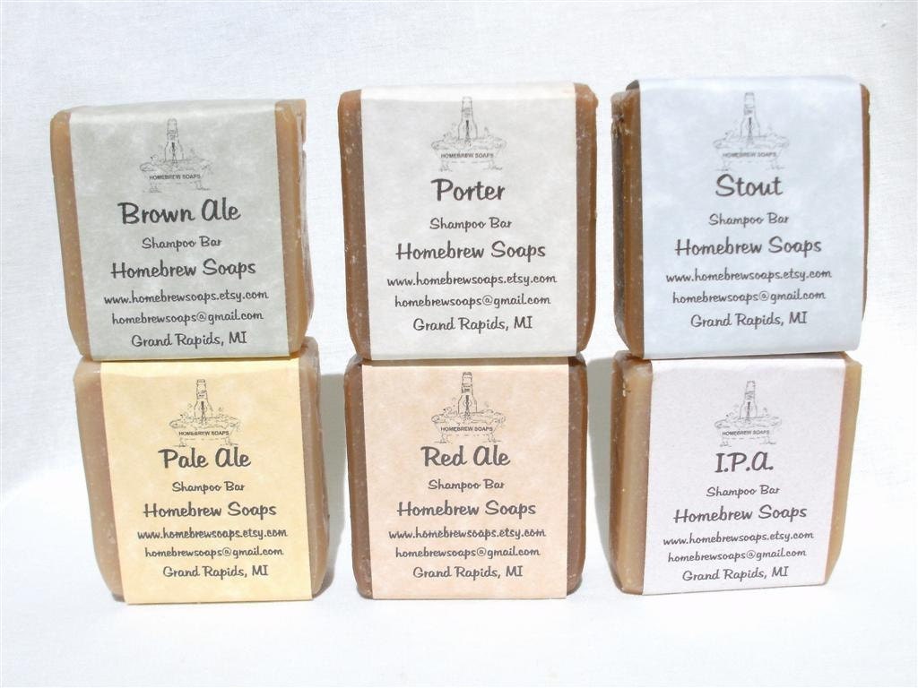 Homebrew beer 3 pack of shampoo bars