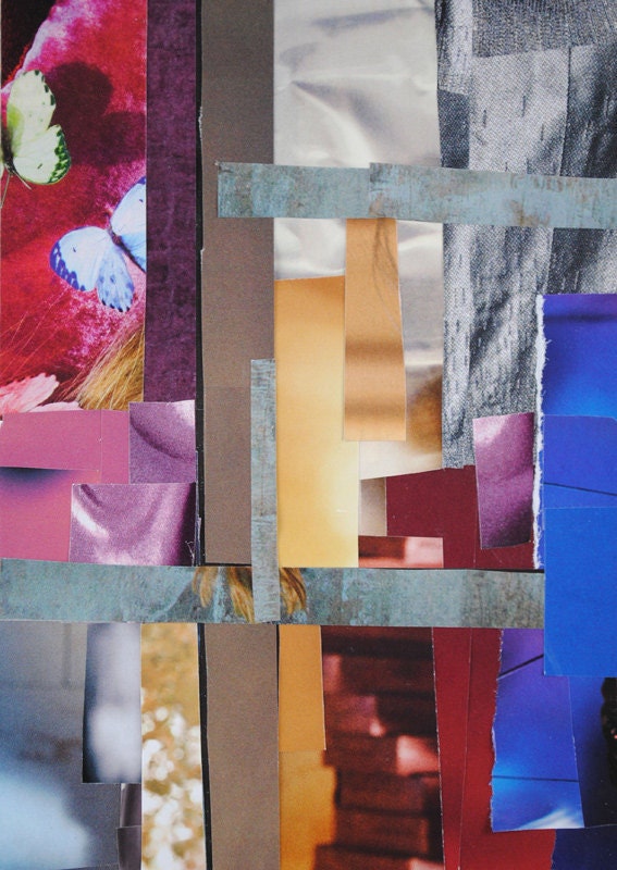 Abstract Color, 7x5 ORIGINAL COLLAGE ART