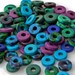 100 DEEP SEA DIVER Color Mix - Greek Matte Ceramic 8mm Washer Shaped Beads - Large Holed Bead