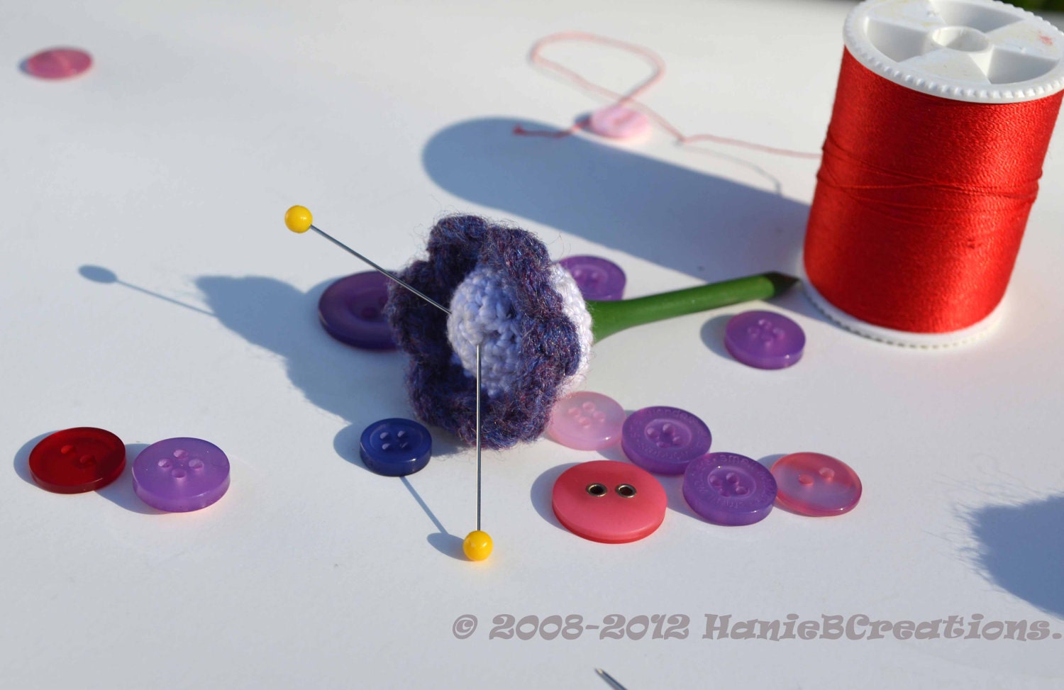 Pin Cushions, Crochet Flower Golf tee, Gifts for the seamtress lady or golfer