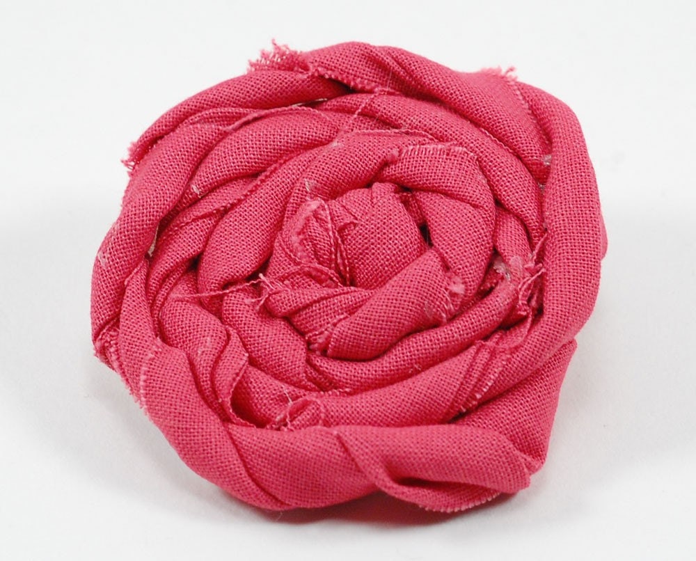 Twisted Flower pin / brooch - red kona cotton