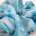 SILK Scrunchie, hand dyed, soft for hair, blues