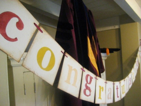 graduation decorations Customizable CONGRATULATIONS banner swag garland Il_570xn
