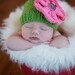 Made to Order- FlOwEr Cap for BaBy- Newborn- pink and green