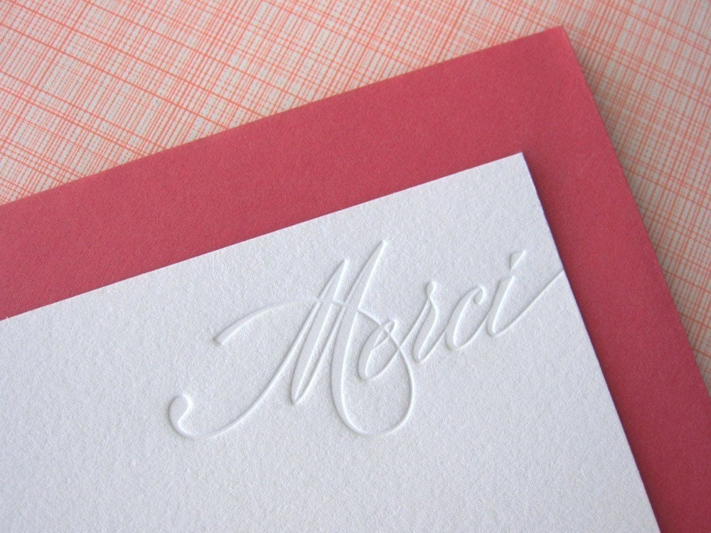 letterpress merci note cards