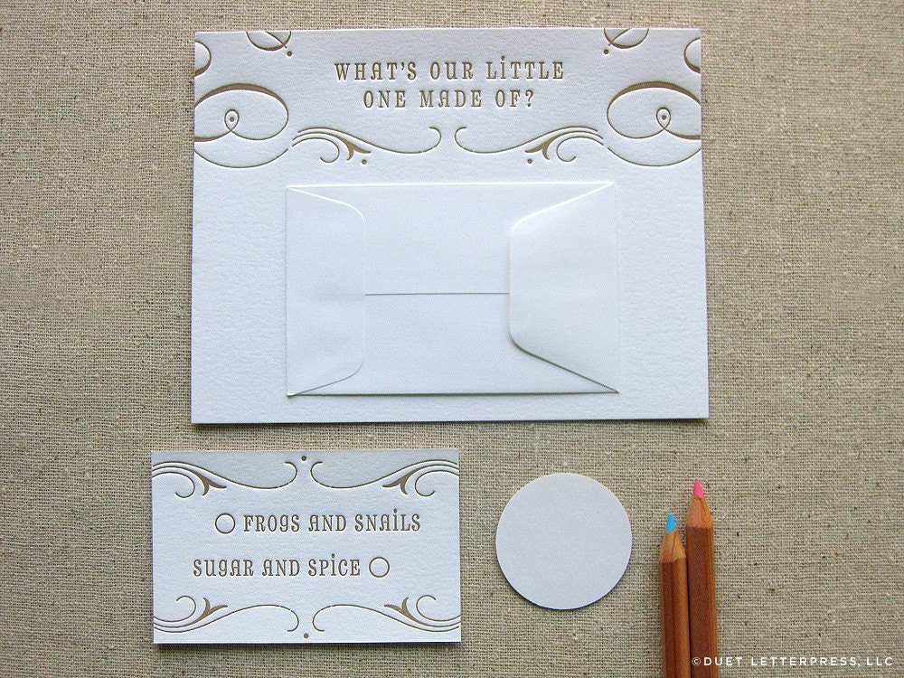 letterpress gender announcement