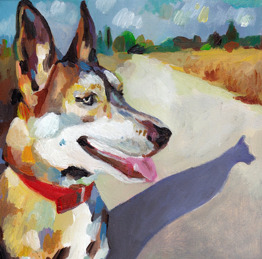 Dog and Shadow / Original painting