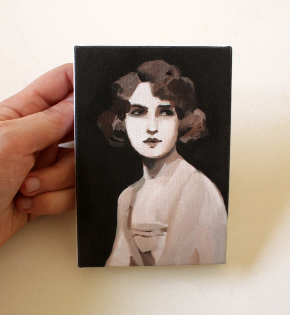 Vintage lady / Tiny canvas print