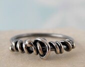 Unico Sterling Silver Oxidized Rustic Ring. Size 6.75