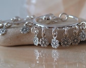 Sterling Silver Earrings. Tiny Flowers Chandelier.
