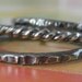 Sterling Silver Ring Set of Three. Hammered & Twisted Stacking. Tres. Aroluna