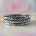 Sterling Silver Ring Set of Three. Hammered & Twisted Stacking. Tres. Aroluna