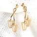 Vintage Gold Lantern Earrings 1960s Dangle Drops Retro Clip Ons