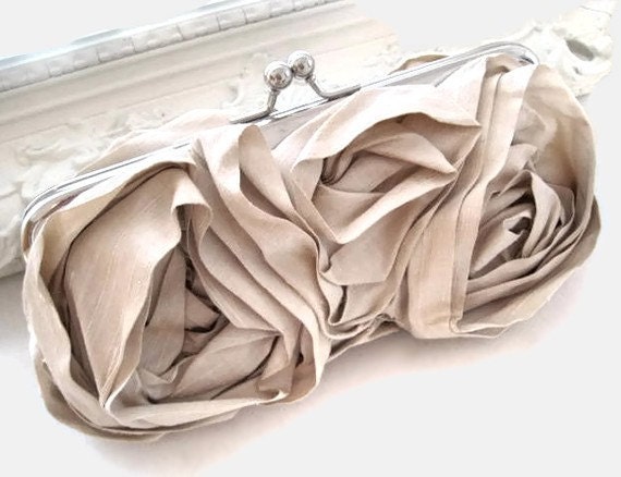 Wedding Bridal Clutch Purse  Handbag Evening Bag PEYTON Silk Dupioni  - CUSTOM COLOR