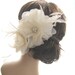 Wedding Feather Flower Bridal Hair Accessory Clip - EVANGELINE