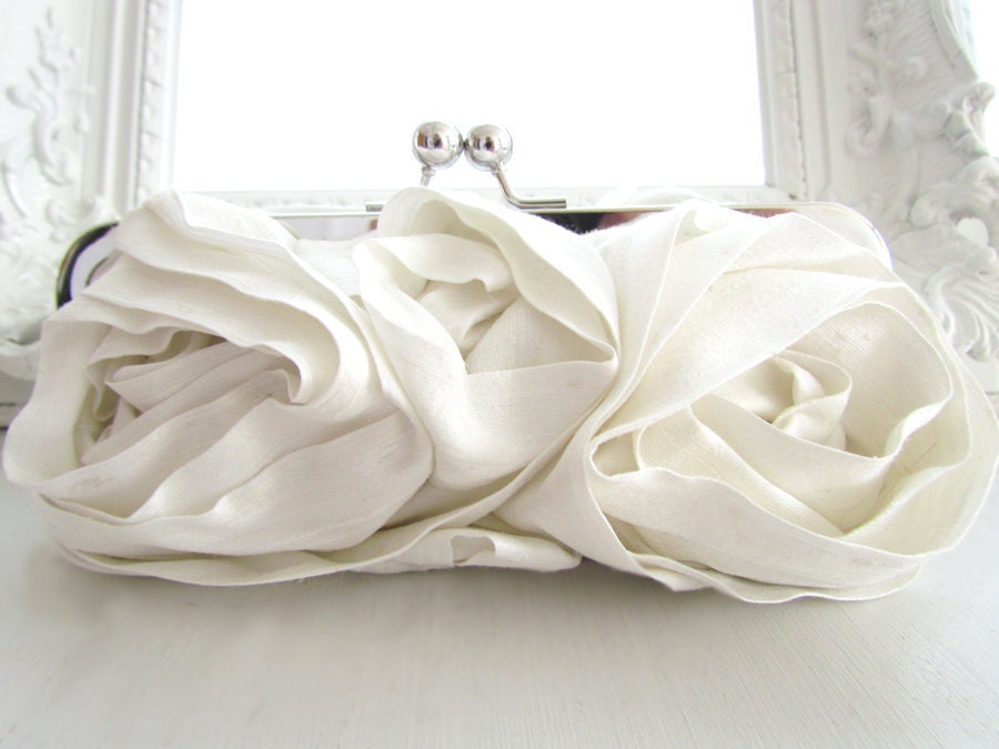 Wedding Bridal Clutch Purse  Handbag Evening Bag PEYTON Silk Dupioni  - CUSTOM COLOR