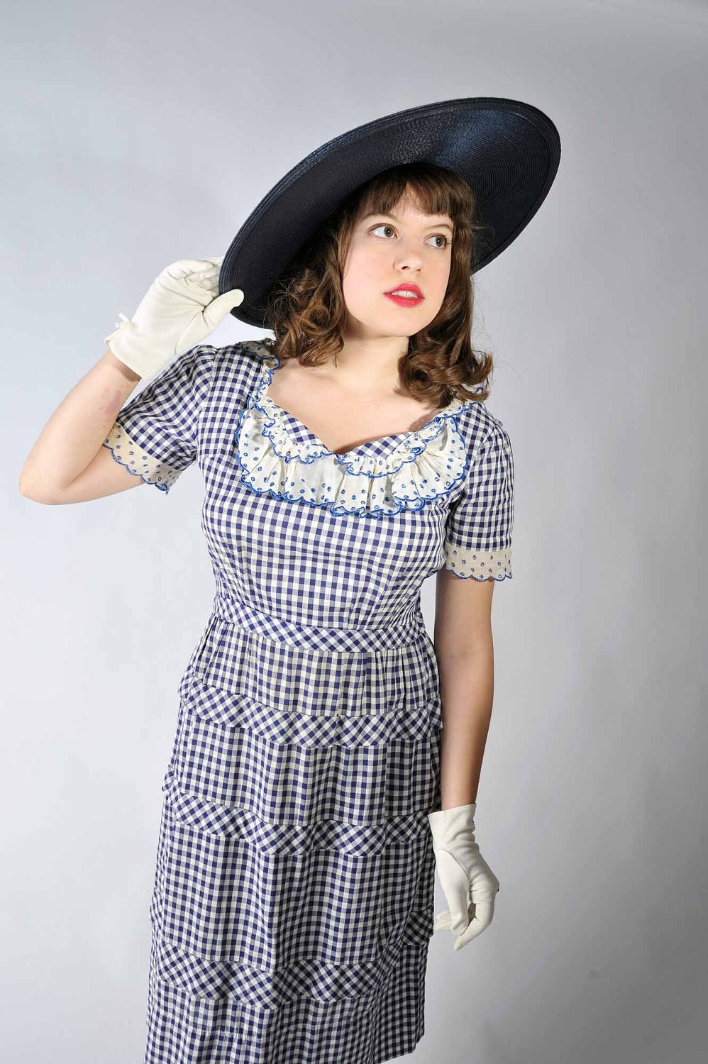 Black Friday Sale - RESERVED Vintage 1930s Gingham Dress // Spring Fashion at Fab Gabs: The Road to Oz Frock